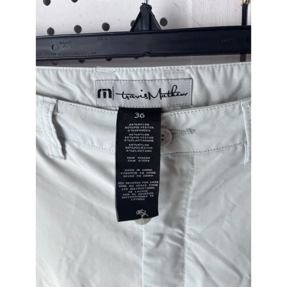 Travis Matthew Men's 36 Ivory Beige Straight Leg Performance Pants Golf Stretch - Picture 4 of 5